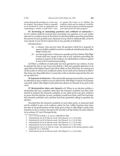 Lawmann's Representation of the People Act, 1950 | Bare Act with Comments