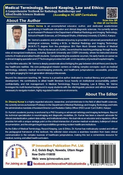 Medical Terminology, Record Keeping, Law and Ethics: A Comprehensive Textbook for Radiology, Radiotherapy and Allied Health Sciences Students (NCAHP Curriculum) (First Edition, 2026)