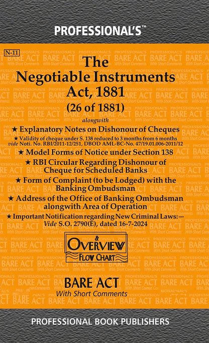 Negotiable Instruments Act, 1881 as amended by Negotiable Instruments (Amendment) Act, 2018