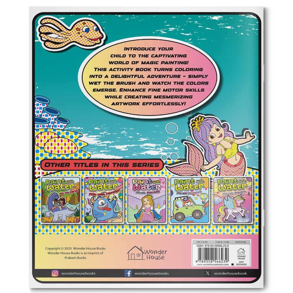 Paint with Water – Play with Mermaids Magical Painting Fun with Just Water | Ages 3–6 | Mess-Free Art for 2+ Hours of Imagination & Color Play