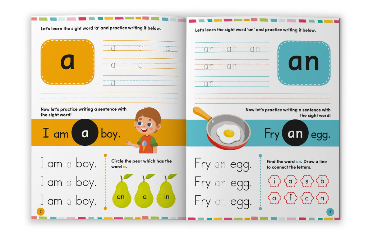 Sight Words and Sentences-Level 1: Practice Workbook of the Most Common Sight Words | Engaging Activities to Learn High-Frequency Words and Build Reading Fluency & Vocabulary for Preschool Kids I Ages 3+ [Select Learning]