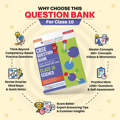 Oswaal CBSE Class 10 Science Question Bank | Chapter & Topic-wise Solved Papers (2017–2026) | Based on Latest Syllabus (April 2026) | Includes 2026 Papers | For 2027 Exam