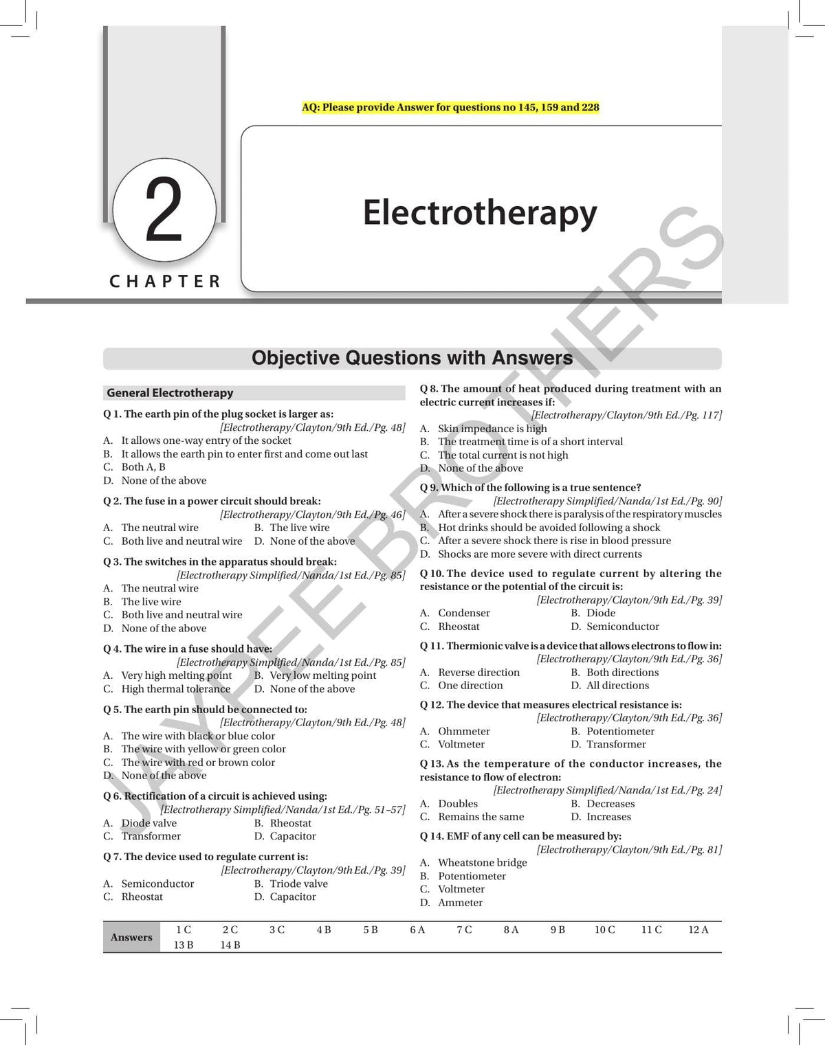 MCQs for Masters in Physiotherapy (MPT) Entrance Examination, 4/E for MPT Aspirants | 3200+ MCQs with Answers and 26 Model Papers | Exercise Therapy, Electrotherapy, and Biomechanics: 1