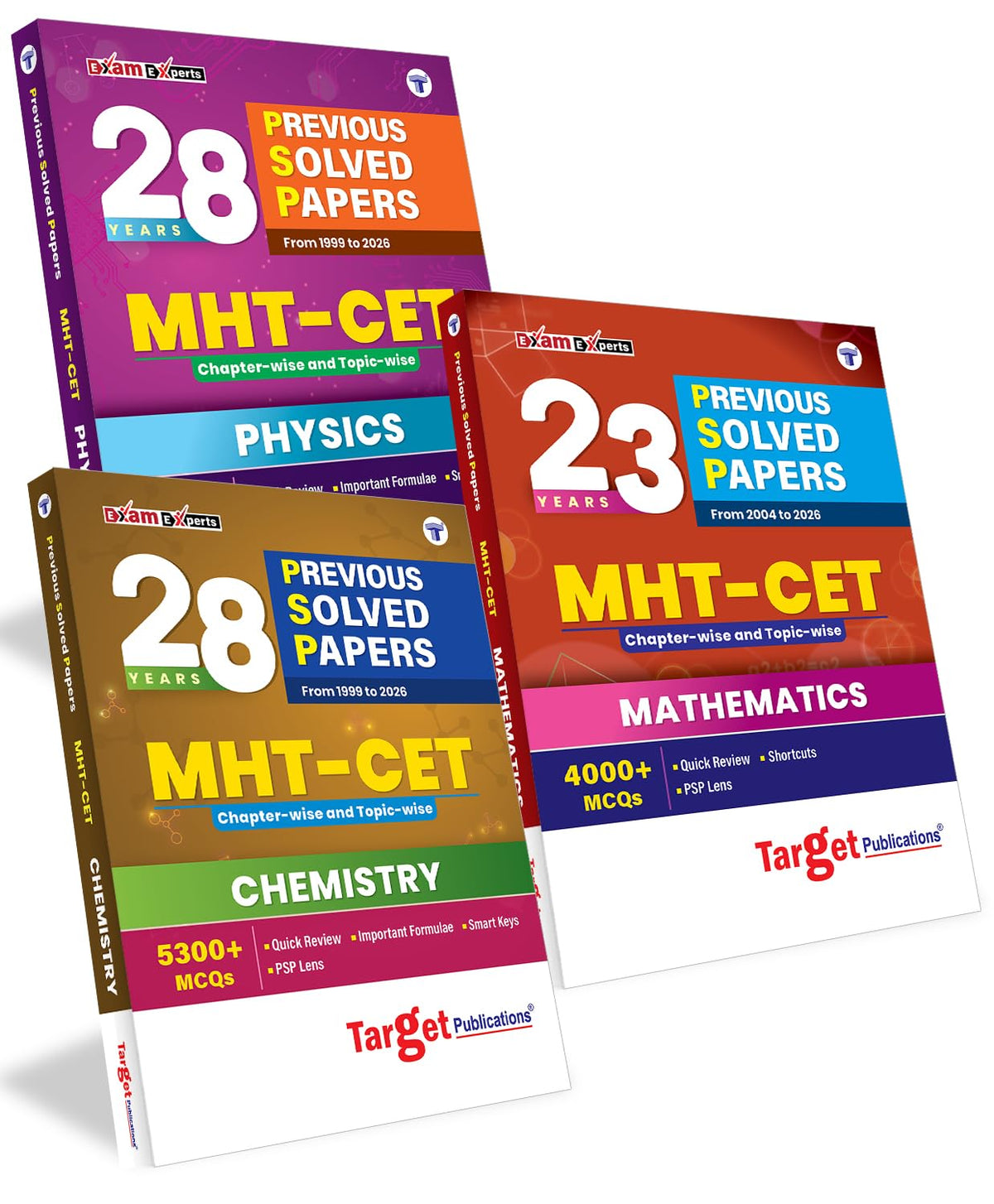 MHT CET Previous Years Questions Papers for 2027 Exam | MHTCET Physics Chemistry Maths 23+ Years PSP 13000+ MCQs | MHTCET Solved Papers 1999-2026 | Includes Study Techniques (Exam Experts)