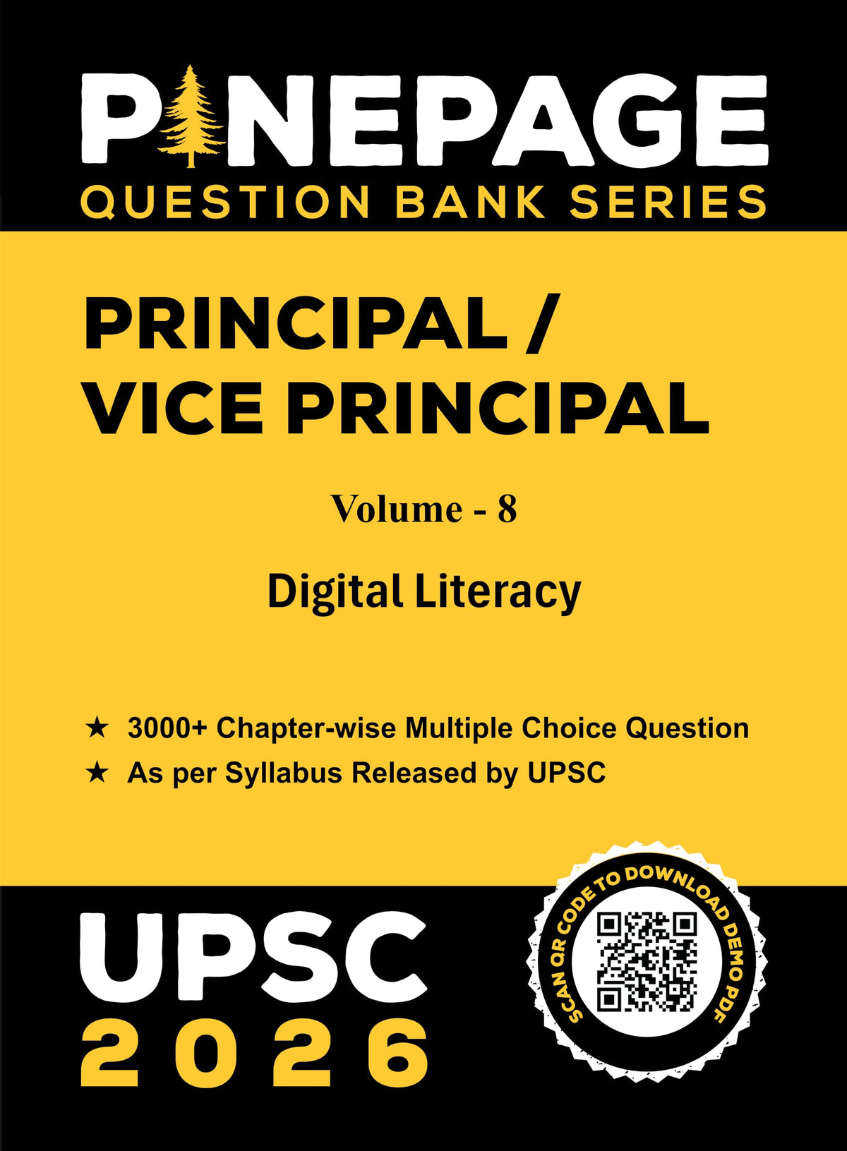 UPSC Principal / Vice Principal Volume 8 Digital Literacy Chapterwise MCQ Bank 2026 | 3000+ MCQs | As per Latest UPSC Syllabus