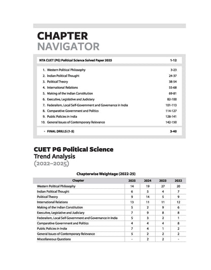 (Old Edition) Arihant CUET PG 2026 Political Science Chapterwise Notes & Question Bank