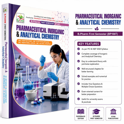 B.Pharm 1st Semester Pharmaceutical Inorganic & Analytical Chemistry Book | BP106T | Latest PCI Syllabus 2026 | NEP 2020 | Bachelor of Pharmacy Study ... Publications (B.pharm First Semester Series)