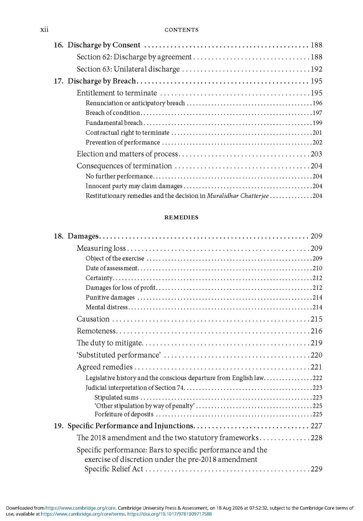 Fundamentals of Indian Contract Law (Cambridge Studies in Law India)