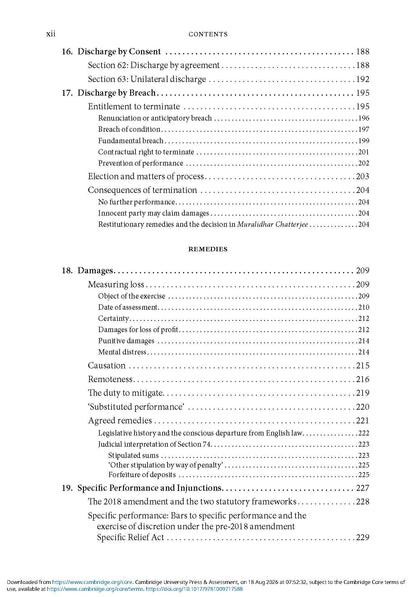 Fundamentals of Indian Contract Law (Cambridge Studies in Law India)