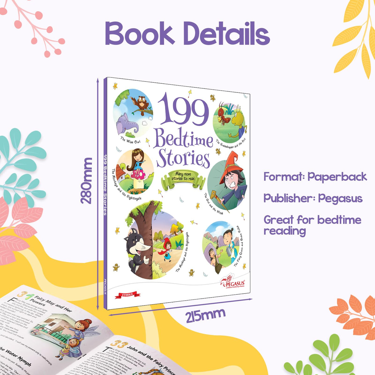 199 Bedtime Stories with colorful Pictures for 3-6 Years Old Kids & Children