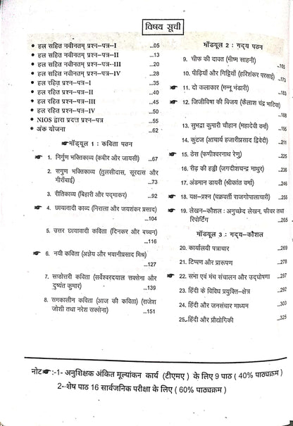 NIOS 301 Hindi Class 12 All is Well Guide