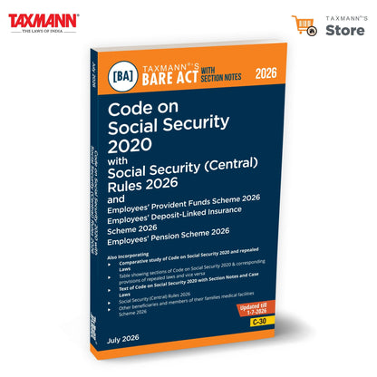 Taxmann's Code on Social Security 2020 with Rules & EPFO Schemes 2026 [Bare Act with Section Notes] – Presenting the Code | Section Notes | Case Laws | Rules | EPF, EDLI & Pension Schemes