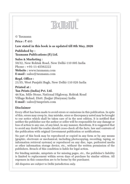 Taxmann's Code on Wages Law Manual – Arranged Across Concordance Tables & Comparative Study—Incorporating the Code with a Four-Layer Per-Section Treatment | Rules | Forms | Notifications | FAQs