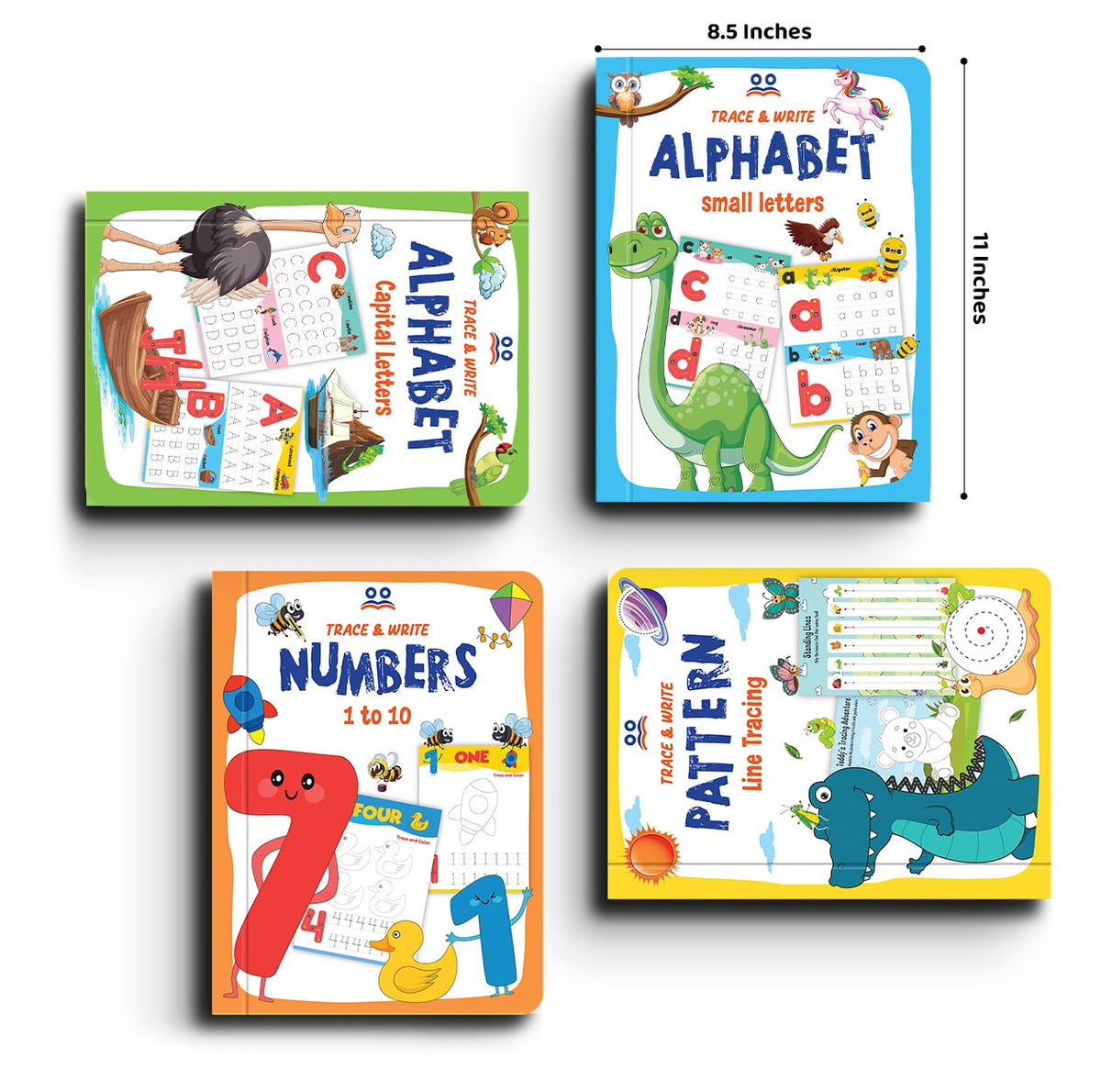 Tracing Books for Kids | Pencil Control Activity Book for Kids [4 Books] | Premium Quality Writing Practice Books - Alphabet ABC (Capital & Small Letters), Numbers, Lines & Pattern | Ages: 2 - 5 Years