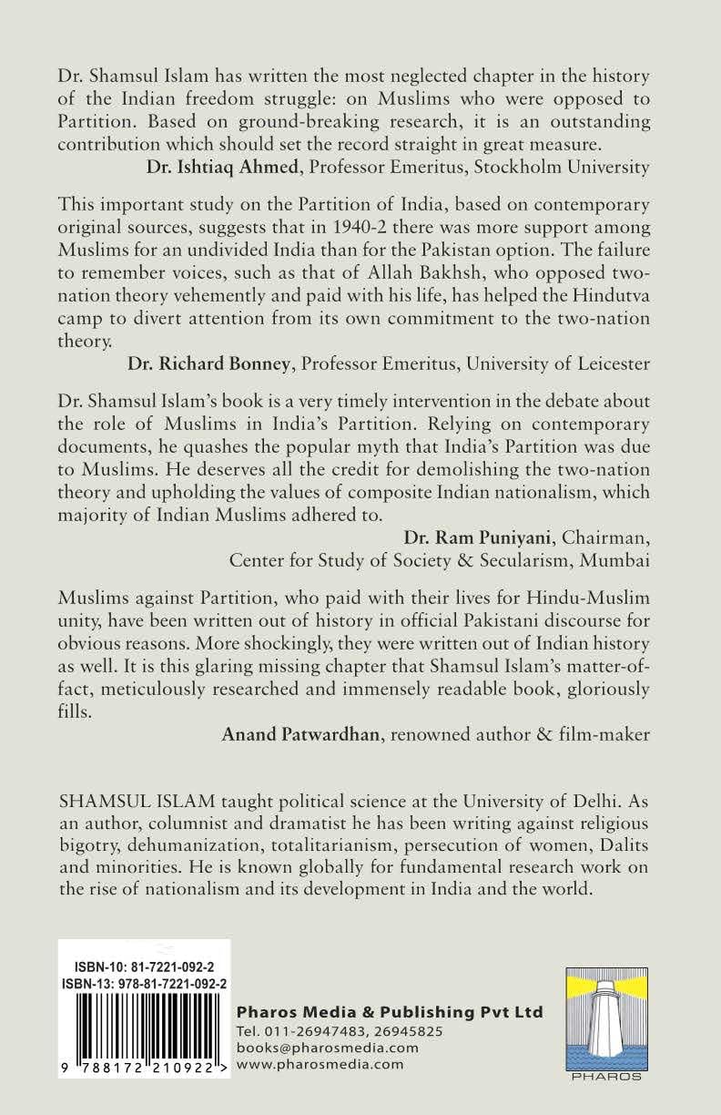 Muslims Against Partition of India — Revisiting the legacy of patriotic Muslims