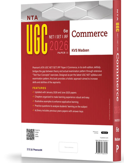 Pearson NTA UGC NET Commerce Paper 2 2026 6th Edition | For NET/SET/JRF | Solved 2025–26 Papers, Business, Accounting, Finance, Marketing & PYQs (UGC preparation series 2026)
