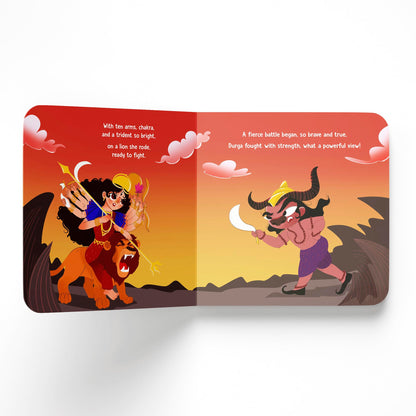 Goddess Durga and Mahishasura: Tales of Hindu Gods and Goddesses: An Illustrated Board Book for Kids | Story Book on Durga | Ages 5+ [Select Learning]
