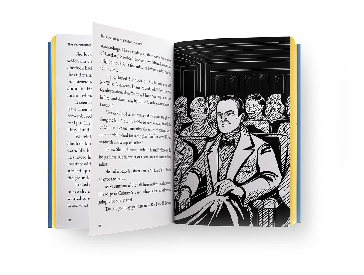 The Adventures of Sherlock Holmes Illustrated Abridged Children Classics English Novel with Review Questions Hardback