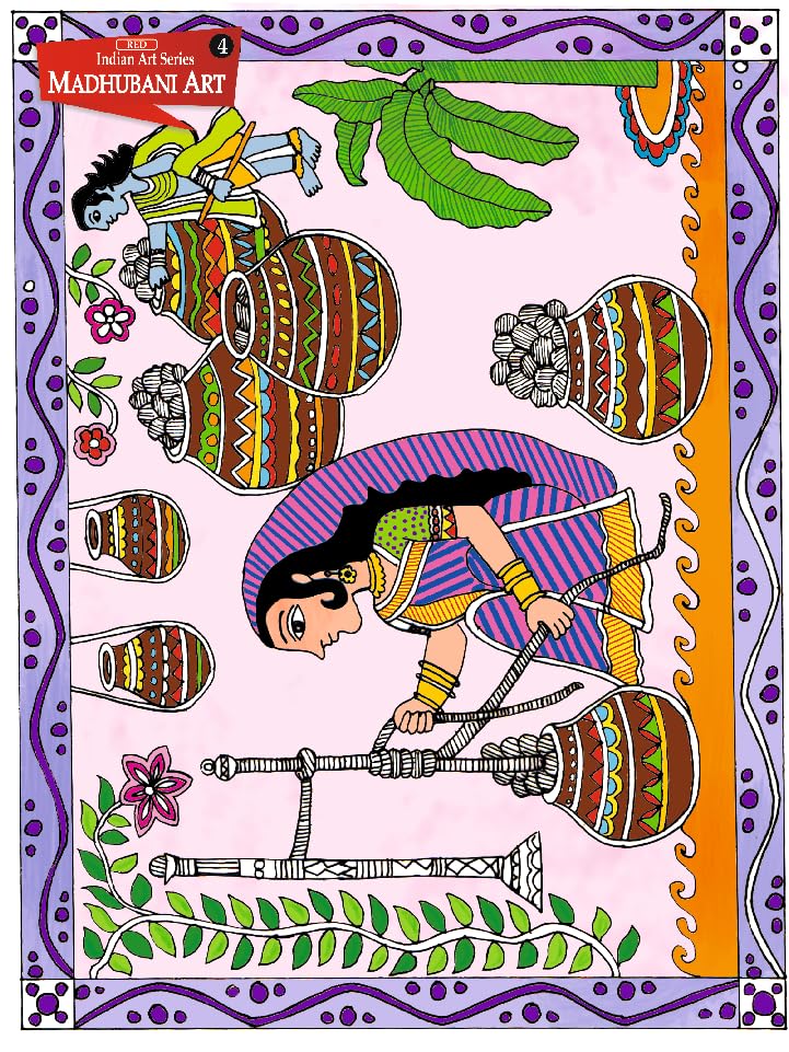 Madhubani Art (Set of 4 Books) | Traditional Indian Folk Art Coloring