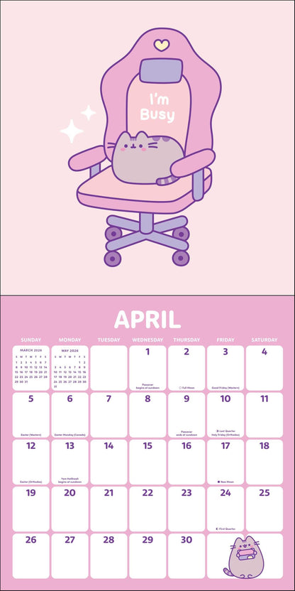 Pusheen 2026 Wall Calendar: Day Off Plans