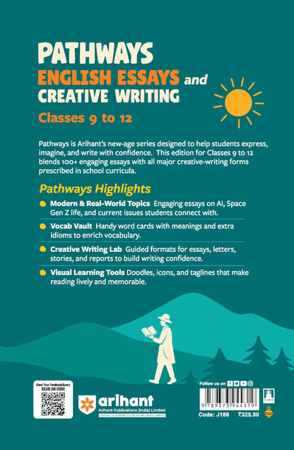 Arihant Pathways English Essays & Creative Writing for Classes 9-12 | 100+ Model Essays, Vocabulary Booster & Creative Writing Tasks | Improve School Writing, Grammar & Expression Skills