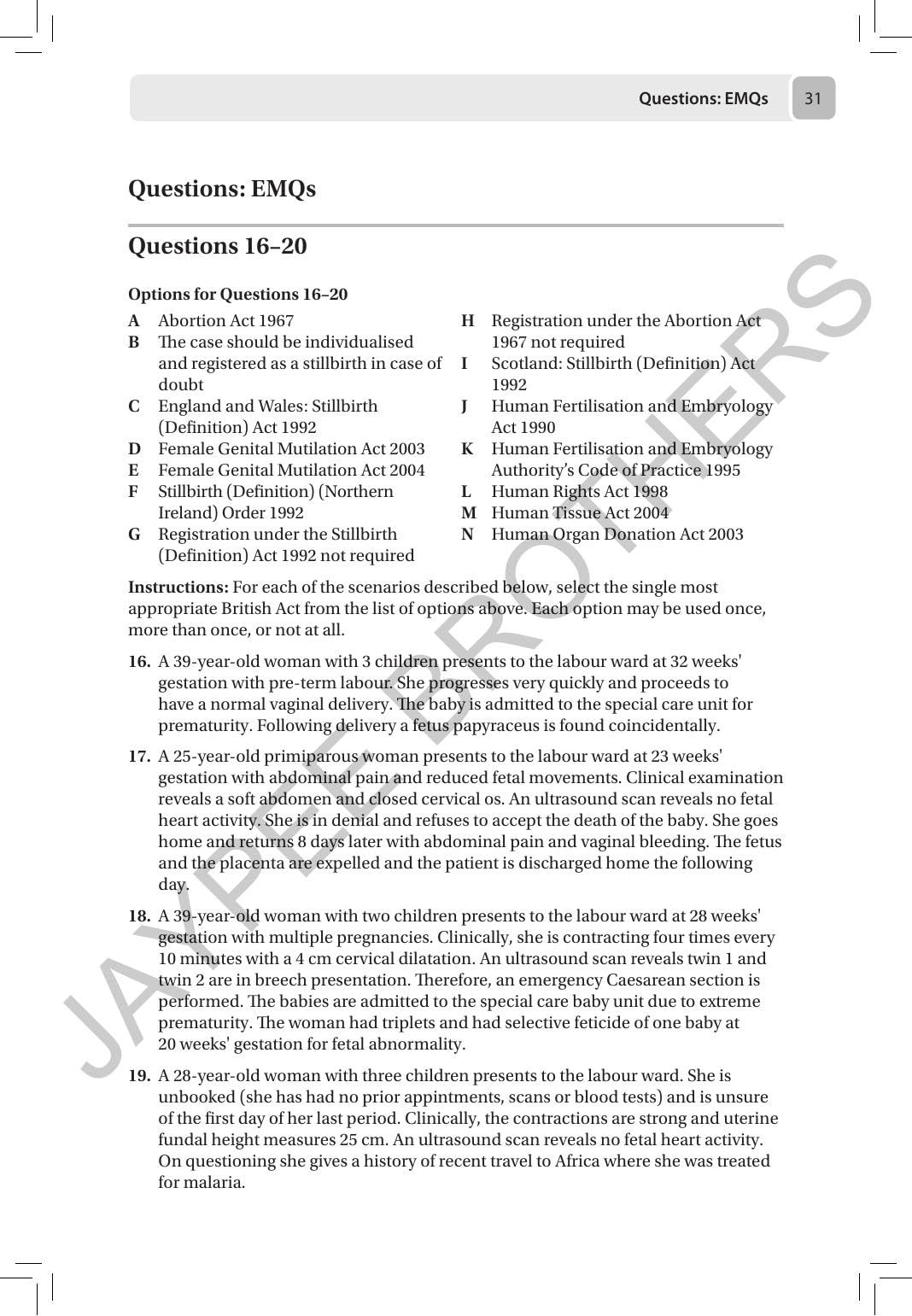 MRCOG Part 2: 500 SBAs and EMQs