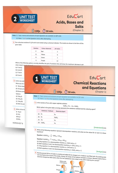 Educart CBSE Class 10 Science Question Bank 2026-27 | Chapterwise, Case-Based & Competency-Based Qs | Unit Test Worksheets, Notes & Visuals | NCERT Based CBSE 2027