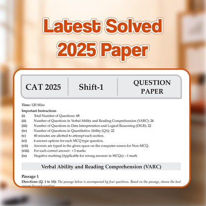 Oswaal CAT | COMMON ADMISSION TEST | 9 Years’ (Year-wise) | Solved Papers | Shift-Wise 2017-2025 (VARC, DILR & QA) (For 2026 Exam)