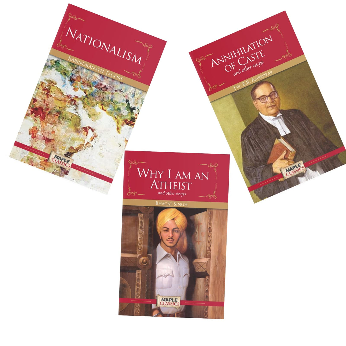 Best of Indian Independence (Set of 3 Books) - Why I am an Atheist, Annihilation of Caste and Nationalism - Bhagat Singh, BR Ambedkar, Rabindranath Tagore