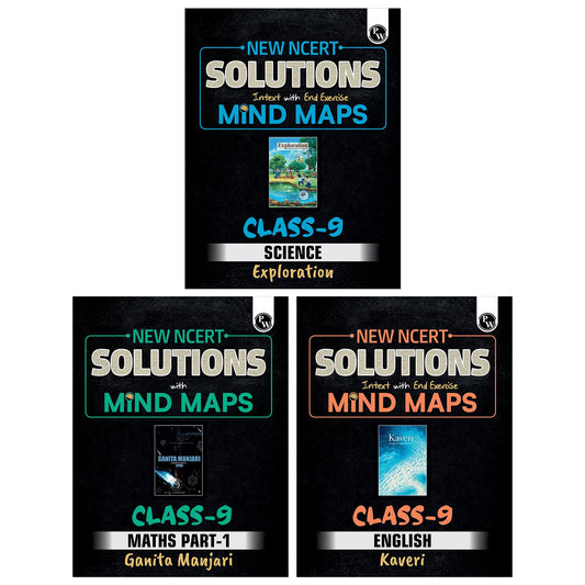 PW New NCERT Class 9 Maths Ganita Manjari Part 1, English Kaveri and Science Exploration Combo Set of 3 Books | Textbook Solutions with Mind Maps 2026-27 | Revision Book