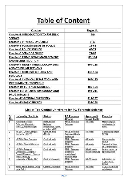 CUET PG Forensic Science Theory Book 2027 Cover 13 Chapters Easy to Understand, Point Wise,Diagram,Tables As Per Latest Syllabus