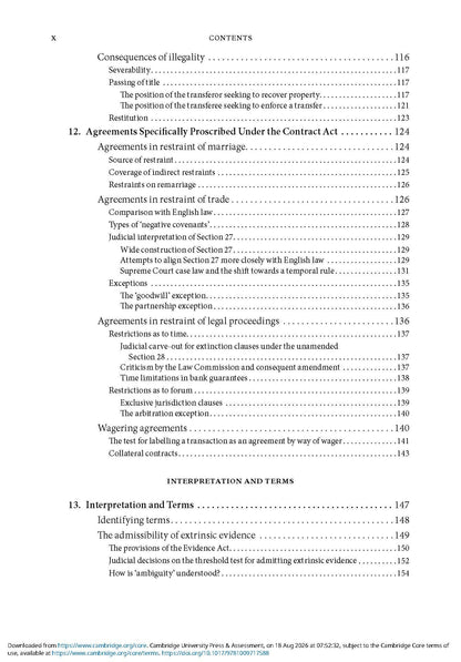Fundamentals of Indian Contract Law (Cambridge Studies in Law India)