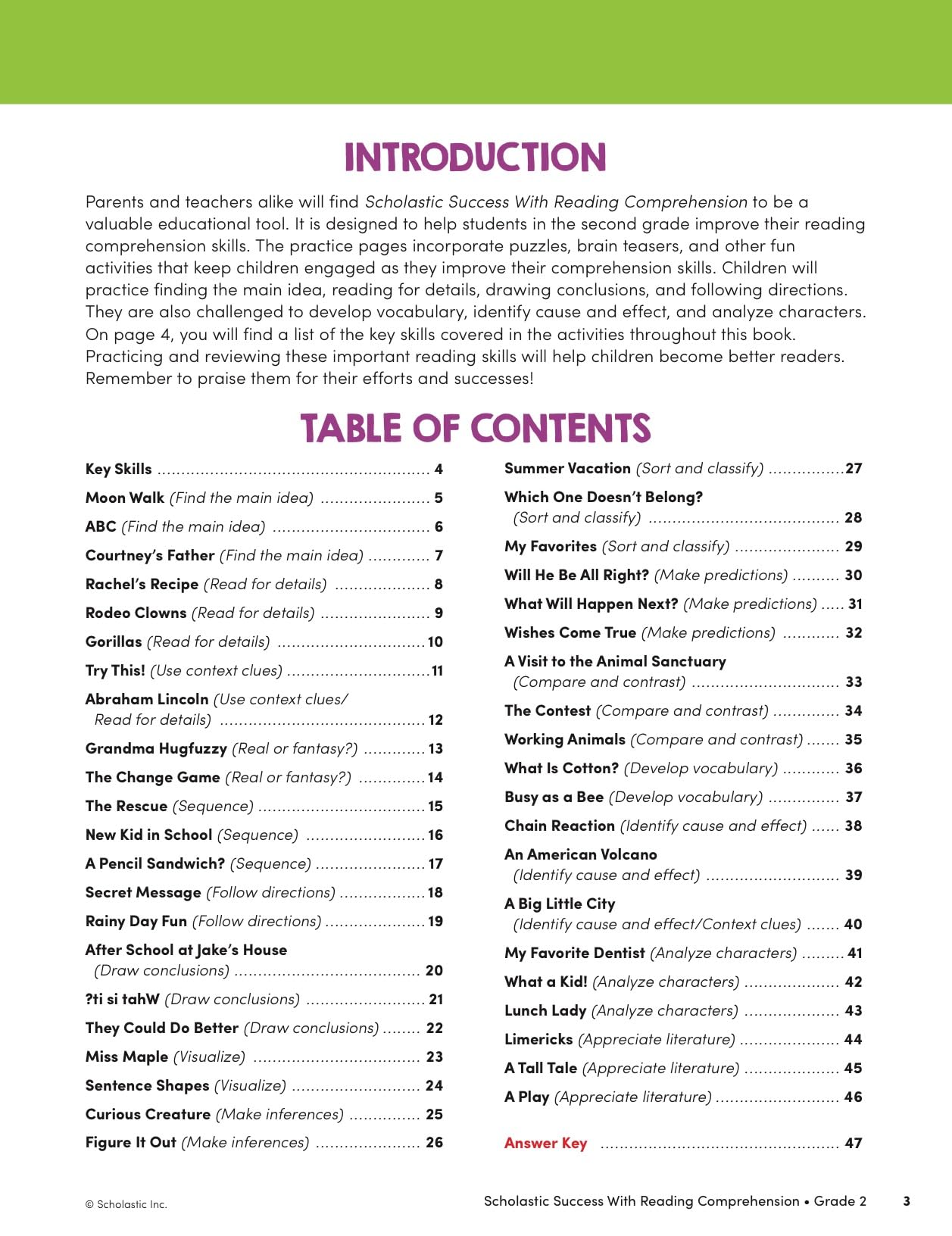 Scholastic Success with Reading Comprehension Grade 2 Workbook