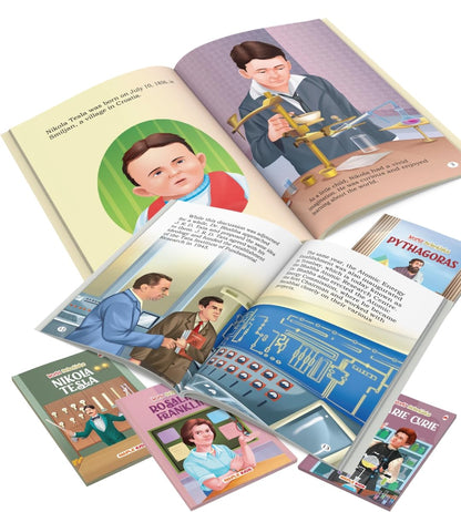 Story Books for Kids (Set of 15 Books) (Illustrated) - Scientists - Biographies for Children - Einstein, Newton, CV Raman, Homi Bhabha, Abdul Kalam, Pythagoras, Nikola Tesla, Carl Linnaeus, - Age 6+