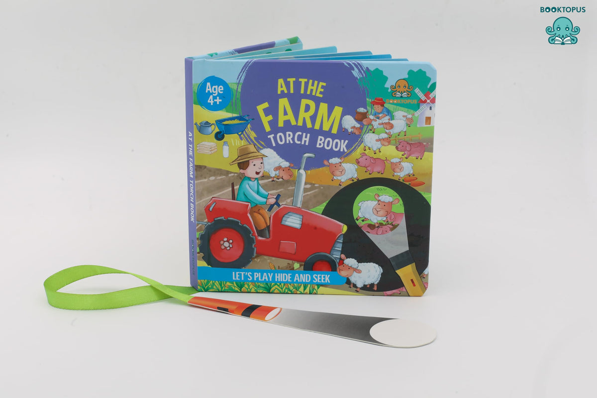 Booktopus Torch Discovery Book - At The Farm Hidden Picture Book with Torch - Learning Activity Books for Kids 4+ Years - Interactive Book: Torch Book