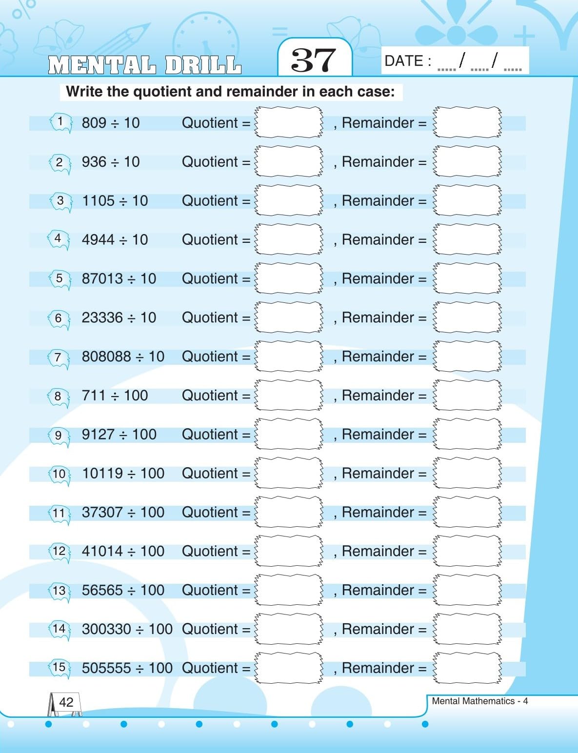 S Chand Mental Mathematics Class 4 (Mental Math) – Math Activity Book | Maths Olympiad | Kids Math Practice | Basic Math Learning | Fast & Speed Calculation Maths | Primary Mathematics for Kids | Olympiad Books For 2026-27 Exam