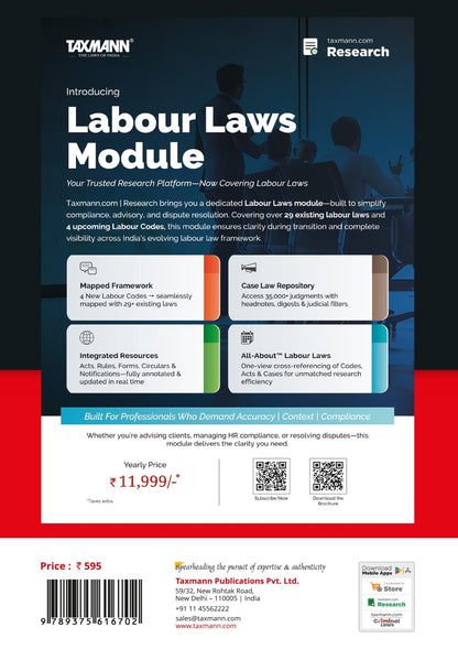 Taxmann's New Labour Codes – Comprehensive | Transition-ready Reference to the New Labour Codes—Featuring an Extensive 100+ Page Comparative Study for Understanding India's New Labour-Law Regime