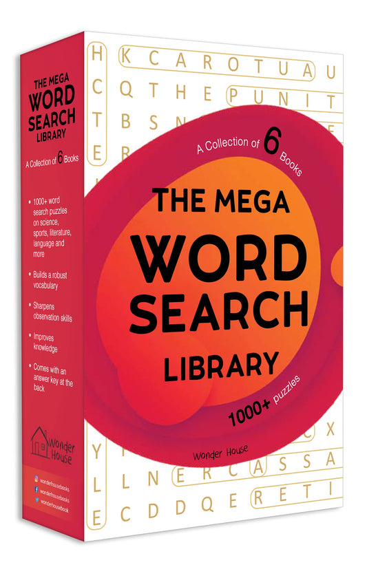 The Mega Word Search Library: Gift Boxset for Kids (Set of 6 Books) | Boost Vocabulary & Focus | Ages 7–12 | 300+ Fun Word Puzzle Challenges