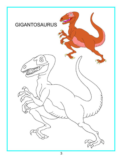 Dinosaurs Colouring Book for Kids Age 3–8 | Creative Colouring Pages with Fun Prehistoric Creatures | Engaging Activity to Boost Creativity, Focus & Motor Skills | Ideal for Preschool, Kindergarten & Young Artists