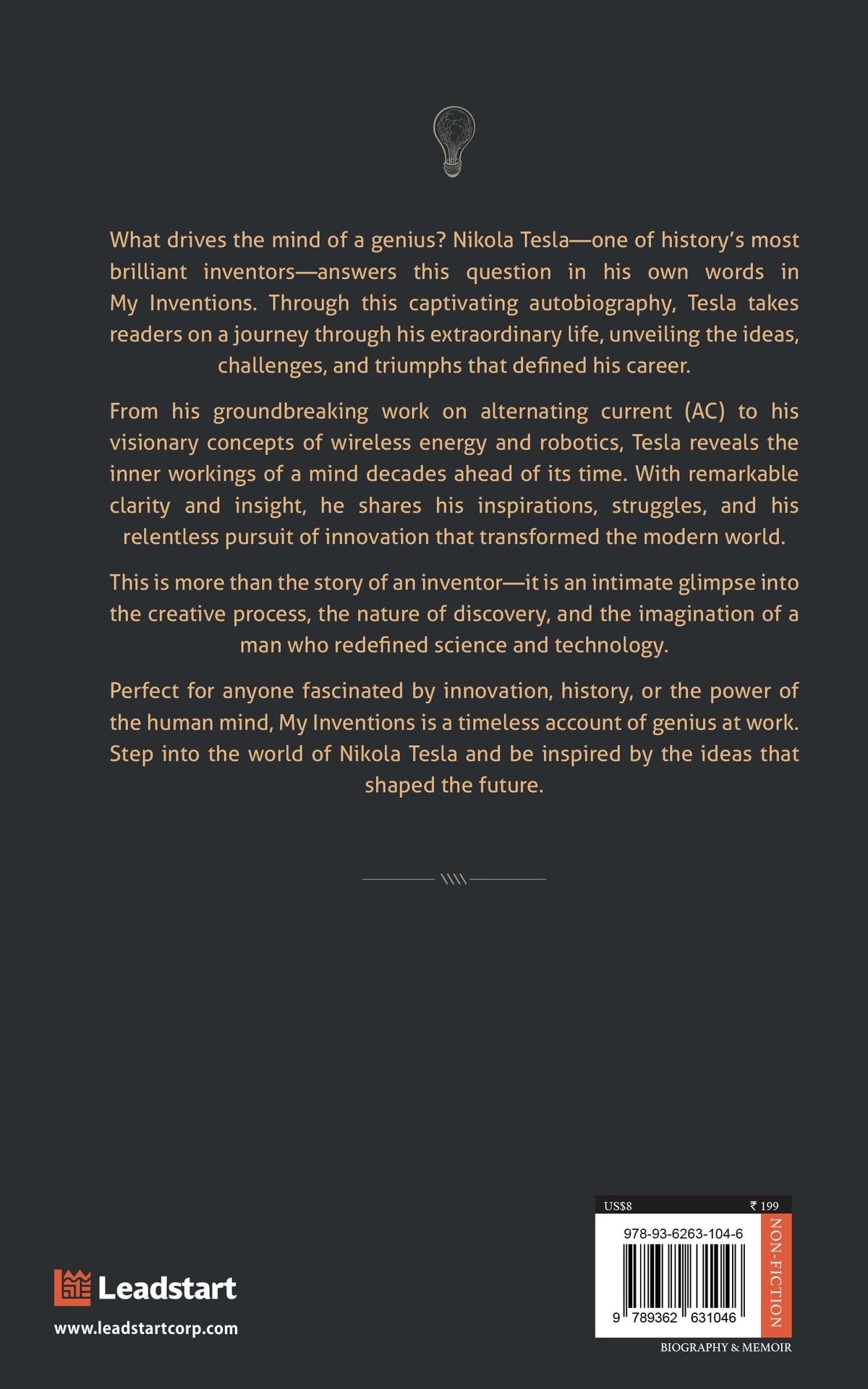 My Inventions Autobiography of Nikola Tesla [Premium Paperback] Nikola Tesla Autobiography | Books to Read | Science Books | Physics Books | Autobiography Books | My Inventions Nikola Tesla