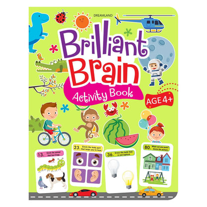 Brilliant Brain Activity Book for Kids Age 4–5 Years with Matching, Colouring, Counting & More | 88 Pages of Educational & Fun Activities for Early Learning