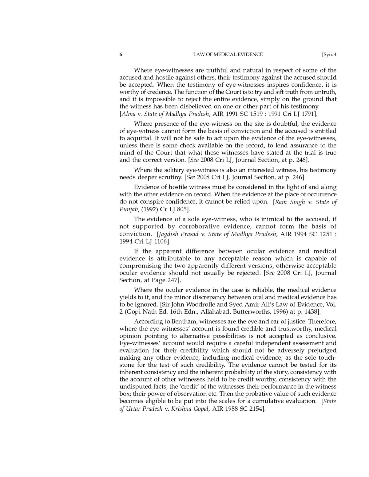 Medical Evidence | Death and Injury | Topic wise case laws on Medical Evidence | With Cross References to New Criminal Laws