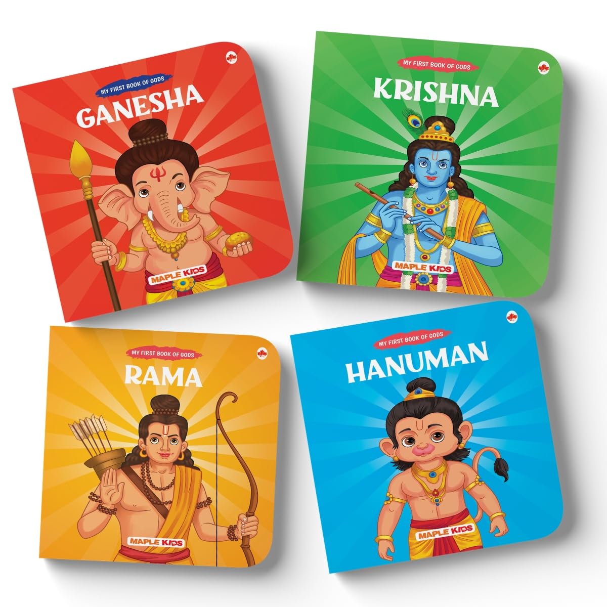 Story Books for Kids - Krishna, Hanuman, Ganesha, Rama (Set of 4 Books) - Illustrated Board Book for Children - Cultural and Traditional Stories for ... Mythology Stories for Kids - Age 0 - 2 Years