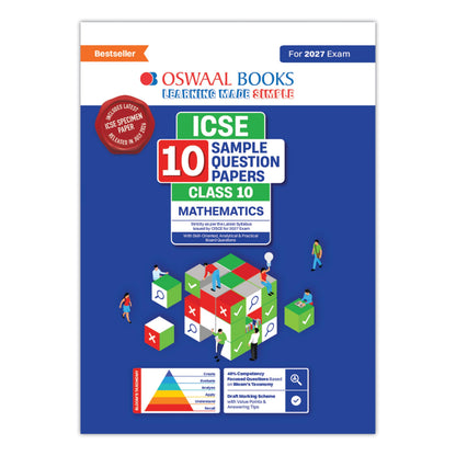 Oswaal ICSE | 10 Sample Question Papers | Class 10 | Mathematics (For 2027 Exam) | Includes–Board Paper 2026 & Specimen 2027 | With On Tips Notes, Mind Maps & Oswaal AI
