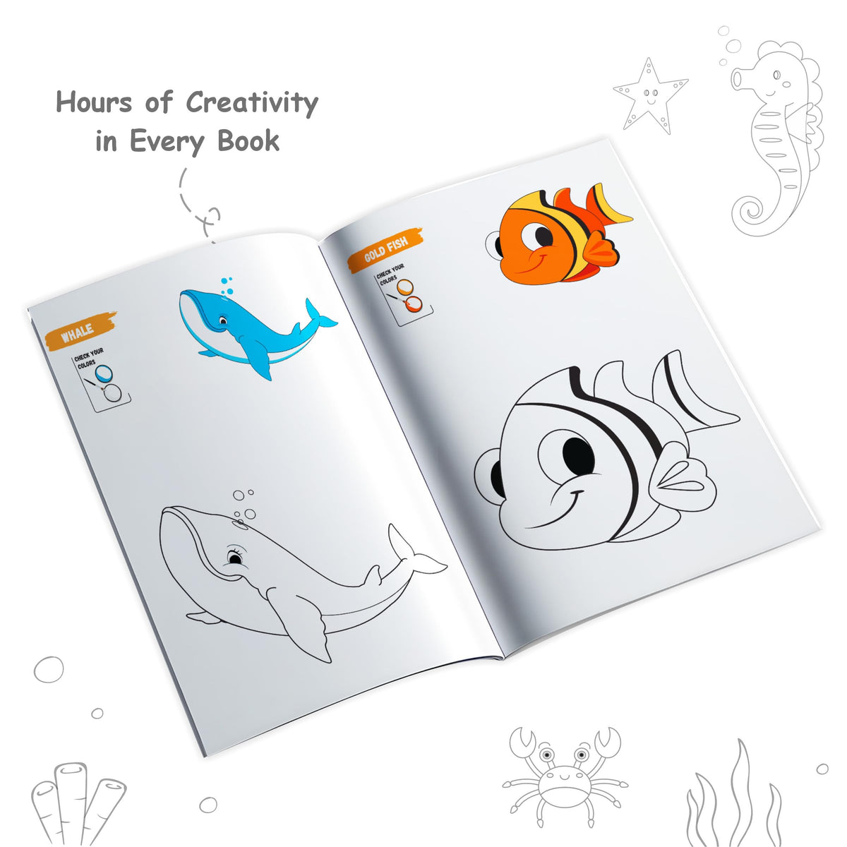 Copy Colour Book For Kids Set of 6 Books - Animals, Birds, Fishes & Sea Animals, Fruits, Vegetables, Cartoons | 2 to 6 Years Old | Ideal Birthday Gift Set for Growing Kids [Paperback] PW