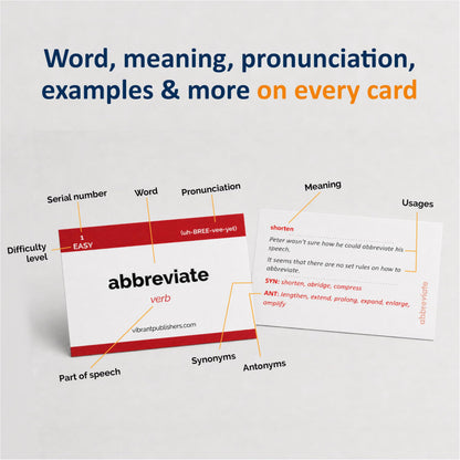 1500 VOCABULARY FLASH CARDS for GRE GMAT TOEFL SAT IELTS CAT - HIGH QUALITY Flashcards + Online Flash Cards + 50 Online Exercises