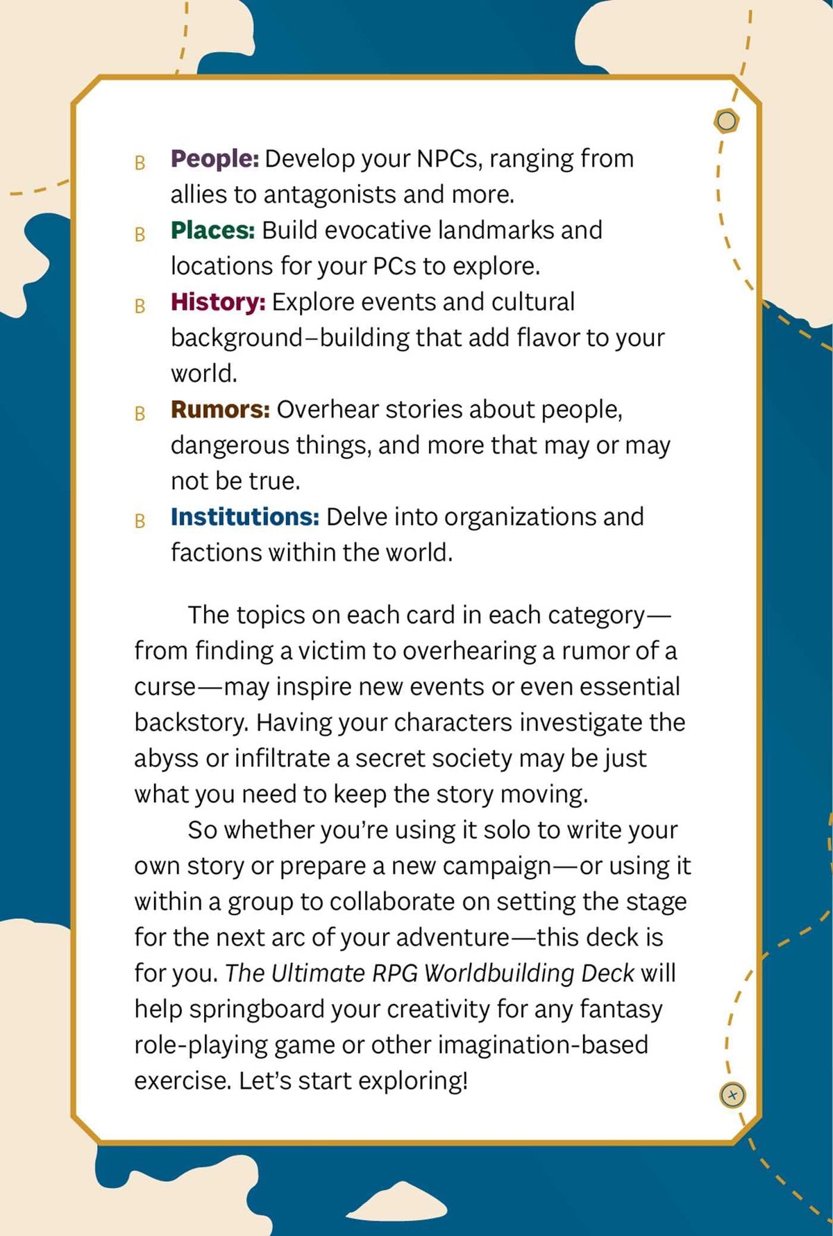 The Ultimate RPG Worldbuilding Deck: 75 Cards to Create and Customize Your Own Game World (Ultimate Role Playing Game)
