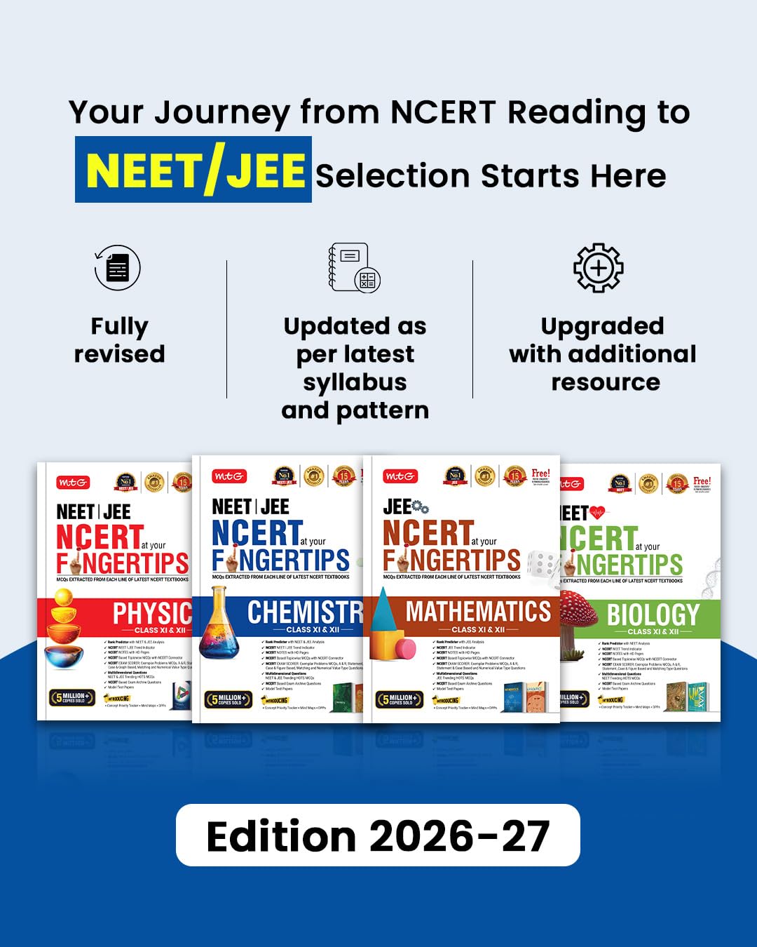 MTG NCERT at your FINGERTIPS Chemistry For NEET & JEE Exam 2026-2027 | NCERT Exam Scorer, Concept Priority Tracker, HOTS MCQs, Mind Maps & DPP with HD ... Edition (Based on NEET/JEE Latest Pattern)