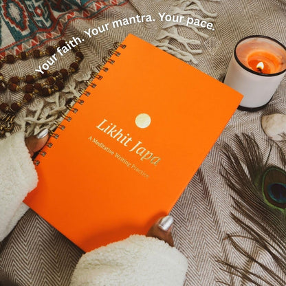 Vibha Designs Likhit Japa - Meditative Writing Practice Book | Mantra Writing Journal | 150 Pages | Premium Hardcover with Gold Detailing | Gift for ... Your Sadhna This Chaturmaas | 120 GSM Paper