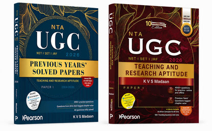 Pearson UGC NET Paper 1 Teaching & Research Aptitude 10th Anniversary Edition + Previous Years Solved Papers | Fully Solved 2024–2026 Papers, Mock Tests, Topic-wise Practice & Latest Exam Pattern